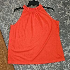 LOFT Bright Orange Knit Halter Neck Sleeveless Loose Tank Top Size Medium